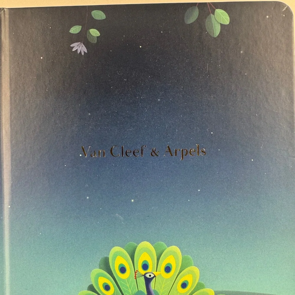 Van Cleef & Arpels Peacock Hardcover Notebook Gold Gilded Edges‎ Blank Journal